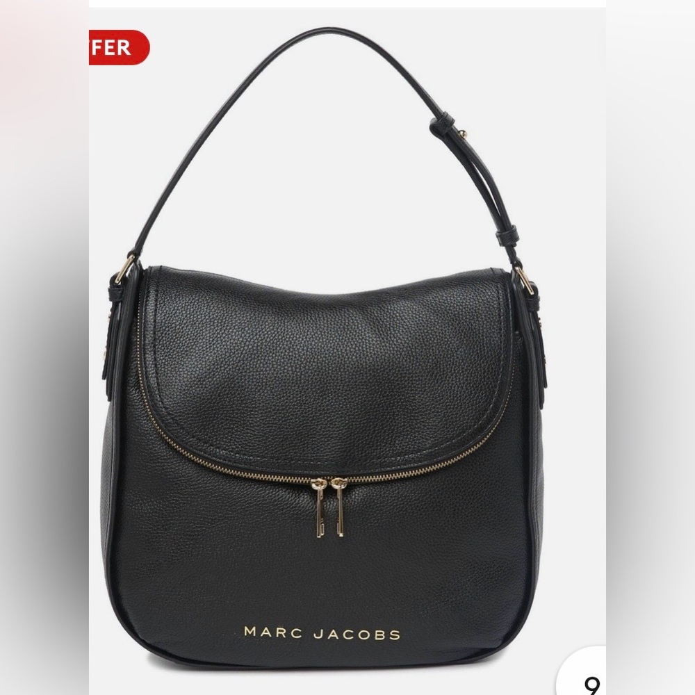 Marc Jacobs The Groove Black Pebbled Leather Hobo Shoulder Hand Bag NWT